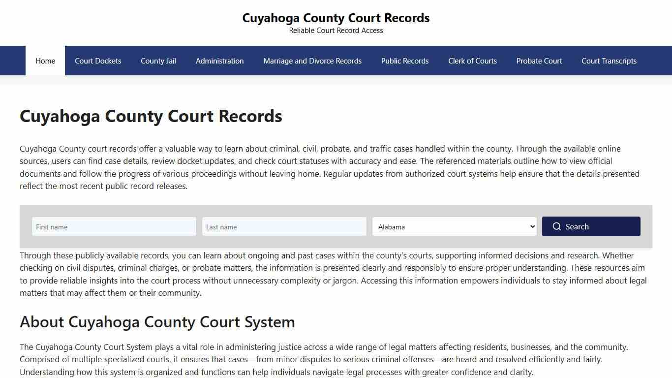 Cuyahoga County Court Records - Cuyahoga County Court Records